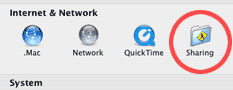 [The Sharing icon in the Internet and Network section of System Prefs]